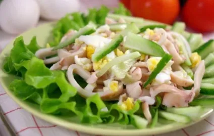 Рецепт салату з кальмарів з яйцем (салату) Рецепт салату з кальмарів з яйцем