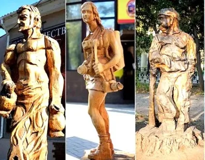 Різьблений ведмідь з дерева