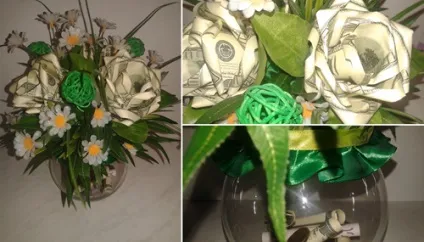 Троянди з грошових купюр, сама я (купюр) Троянди з грошових купюр, сама я