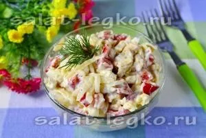 Салат з куркою і болгарським перцем (перцем) Салат з куркою і болгарським перцем