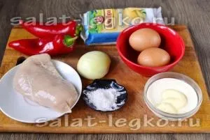 Салат з куркою і болгарським перцем (рецепт) Салат з куркою і болгарським перцем