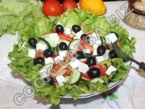 Салат грецький - смачний домашній покроковий рецепт з фото (рецепт) Салат грецький - смачний домашній покроковий рецепт з фото