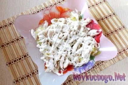 Салат мисливський з куркою, грибами і огірків - рецепт з фото крок за кроком