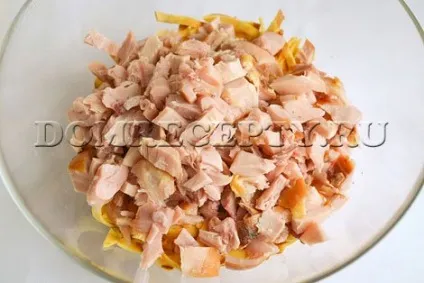 Салат з яєчними млинцями і копченою куркою - рецепт з фото (куркою) Салат з яєчними млинцями і копченою куркою - рецепт з фото