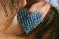 Сережки сердечка в стилі британський прапор (сережки) Сережки сердечка в стилі британський прапор