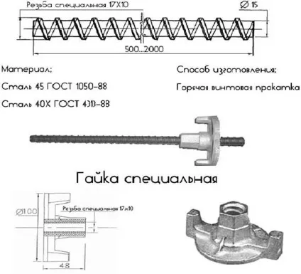 Шпильки для опалубки характеристики і розміри, технологія монтажу, ціни (технологія) Шпильки для опалубки характеристики і розміри, технологія монтажу, ціни