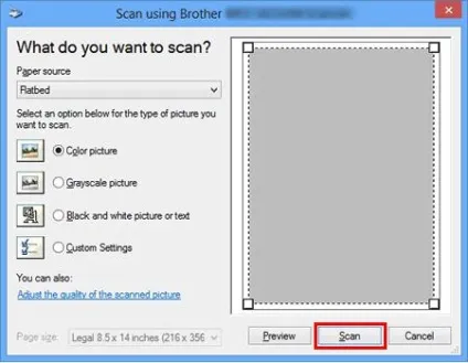 Сканування документа в windows - 8, brother