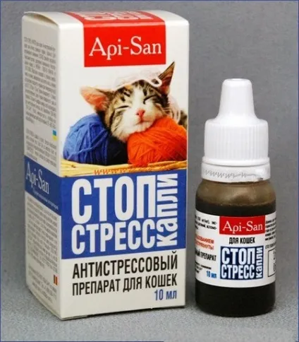 Стоп-стрес для кішок, апі-сан (краплі і таблетки)