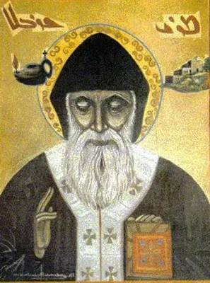 Святий Шарбель ікона, святі (побожне дотик губами) Святий Шарбель ікона, святі