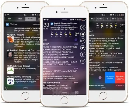 Твик intelliscreenx 8 - погода, e-mail, sms, rss, twitter, facebook на екрані блокування і центрі