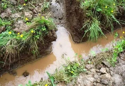 Водовідвідна канава як правильно її облаштувати, послідовність виконання робіт (облаштувати) Водовідвідна канава як правильно її облаштувати, послідовність виконання робіт
