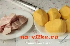 Запечена картопля зі свинячим салом у фользі - рецепт з фото (запечений) Запечена картопля зі свинячим салом у фользі - рецепт з фото