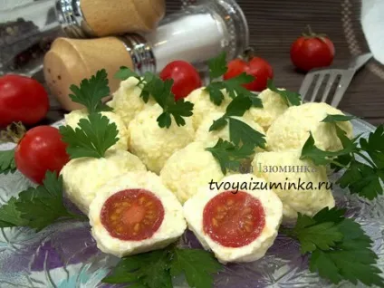 Закуска з помідорів чері з сиром і часником, рецепт з фото (сиром) Закуска з помідорів чері з сиром і часником, рецепт з фото