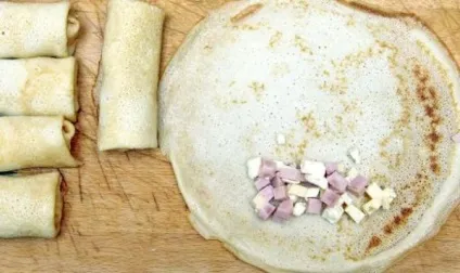 Млинці з шинкою і сиром рецепти з фото, калорійність