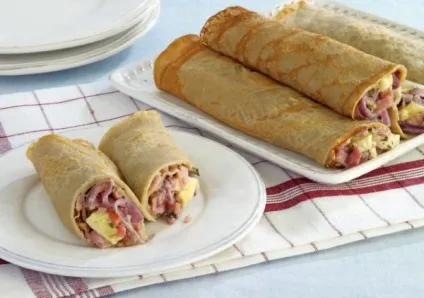Млинці з шинкою і сиром рецепти з фото, калорійність