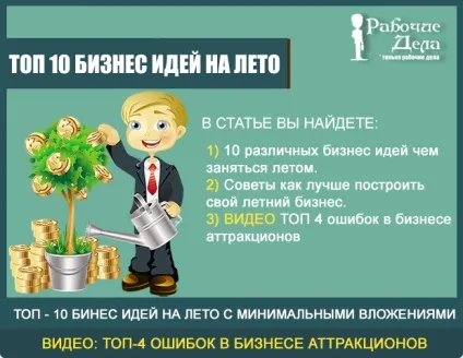 Бізнес на літо топ-10 ідей сезонного бізнесу