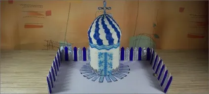 Церква з пластикової пляшки виріб в школу (віднімаємо верхній шар) Церква з пластикової пляшки виріб в школу