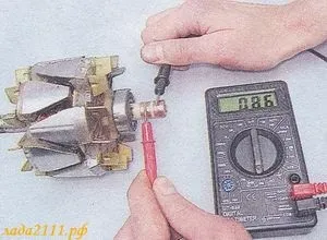 Перевірка обмотки ротора (збудження) і обмотки статора генератора (перевірка обмотки генератора) Перевірка обмотки ротора (збудження) і обмотки статора генератора