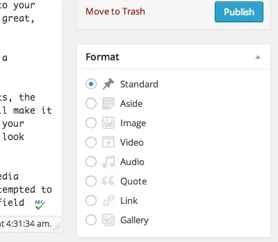 Що таке формати постів в wordpress і для чого вони потрібні