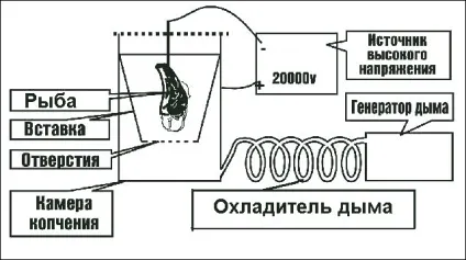 Електростатична коптильня для швидкого приготування ласощів
