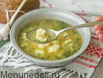 Рецепт супу з галушками