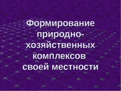 Формування природно-господарських комплексів своєї місцевості словникова робота (формування) Формування природно-господарських комплексів своєї місцевості словникова робота