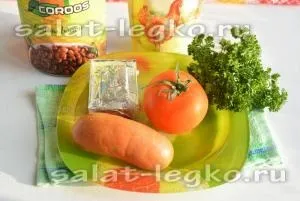 Салат з квасолею, сиром і помідорами - рецепт з фото (квасолею) Салат з квасолею, сиром і помідорами - рецепт з фото
