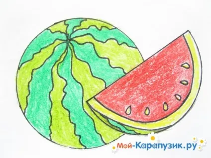Як намалювати кавун олівцем поетапно для початківців (кавун) Як намалювати кавун олівцем поетапно для початківців