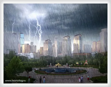Як зробити дощ в фотошопі