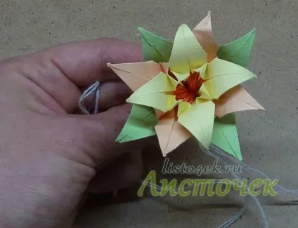 Як зробити кусудаму - лілія, листочок (лілія) Як зробити кусудаму - лілія, листочок