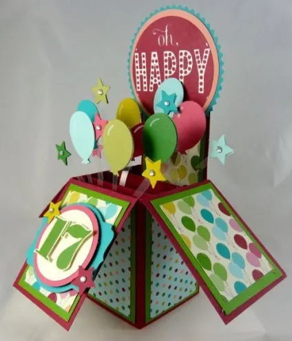 Як зробити stampin up, pop up- листівку з кульками на день народження (stampin) Як зробити stampin up, pop up- листівку з кульками на день народження