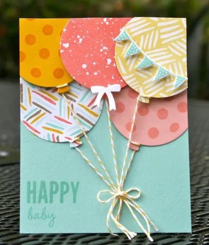 Як зробити stampin up, pop up- листівку з кульками на день народження (pop up листівка) Як зробити stampin up, pop up- листівку з кульками на день народження