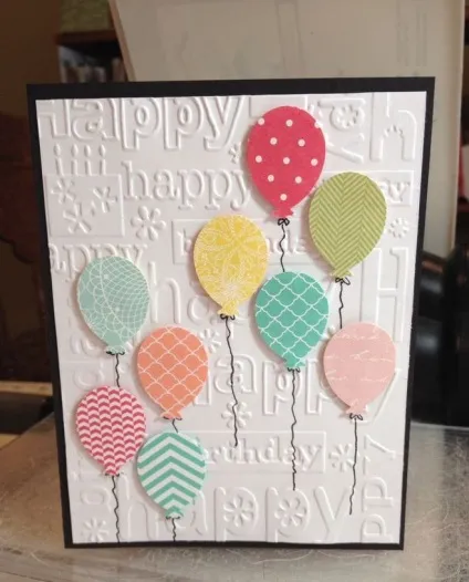 Як зробити stampin up, pop up- листівку з кульками на день народження (кульки) Як зробити stampin up, pop up- листівку з кульками на день народження