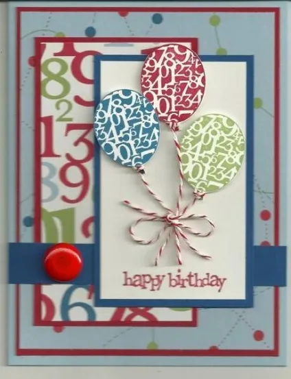 Як зробити stampin up, pop up- листівку з кульками на день народження (stampin up листівка) Як зробити stampin up, pop up- листівку з кульками на день народження
