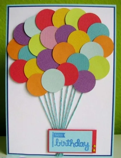 Як зробити stampin up, pop up- листівку з кульками на день народження (народження) Як зробити stampin up, pop up- листівку з кульками на день народження