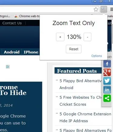 Як збільшити розмір шрифту в браузері chrome (шрифту) Як збільшити розмір шрифту в браузері chrome