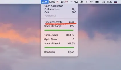 Як повернути в macos відображення часу роботи від батареї