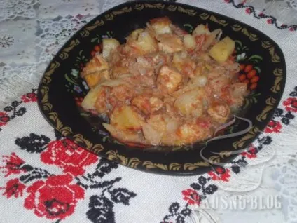 Картопля, тушкований з м'ясом і капустою - рецепт з фото (картопля) Картопля, тушкований з м'ясом і капустою - рецепт з фото