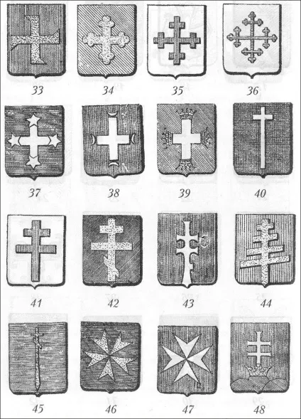 Хрест геральдика, повна енциклопедія символів (хрест утворюється з'єднанням) Хрест геральдика, повна енциклопедія символів