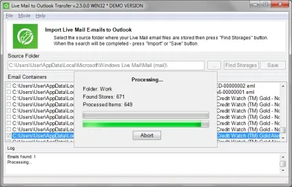 Live mail to outlook transfer utility user - керівництво
