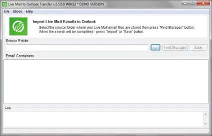 Live mail to outlook transfer utility user - керівництво