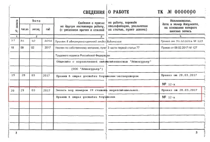 Зразок виправлення запису в трудовій книжці 2017 (виправлення) Зразок виправлення запису в трудовій книжці 2017