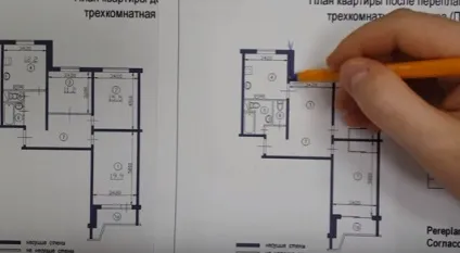 Перепланування трикімнатної квартири в будинку серії п-44 (п-44) Перепланування трикімнатної квартири в будинку серії п-44
