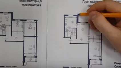 Перепланування трикімнатної квартири в будинку серії п-44 (п-44) Перепланування трикімнатної квартири в будинку серії п-44