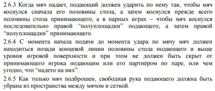 Спірні правила настільного тенісу