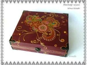 Реставруємо велику коробку-скриньку - ярмарок майстрів - ручна робота, handmade (акрилові контури) Реставруємо велику коробку-скриньку - ярмарок майстрів - ручна робота, handmade
