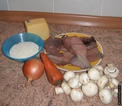 Рецепт фаршированих кальмарів (морепродукти) Рецепт фаршированих кальмарів