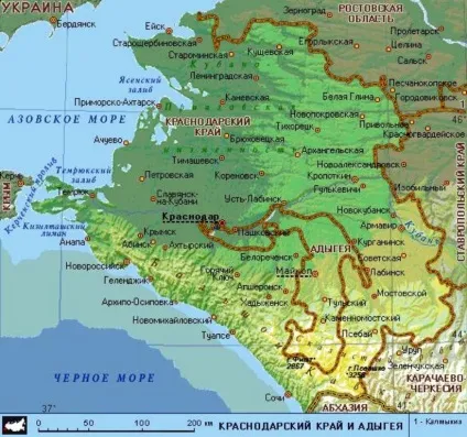 Республіка Адигея на картеУкаіни, карта для туриста (республіка) Республіка Адигея на картеУкаіни, карта для туриста