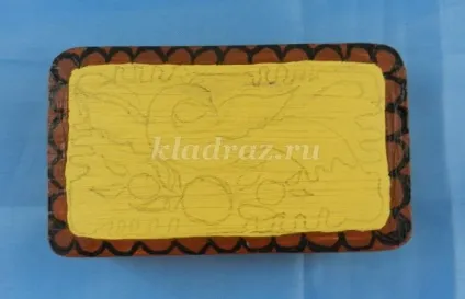 Розпис шкатулки акриловими фарбами (кінчик пензля поверхню) Розпис шкатулки акриловими фарбами