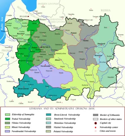 Російсько-литовська держава - це (1655 1660 Карта) Російсько-литовська держава - це